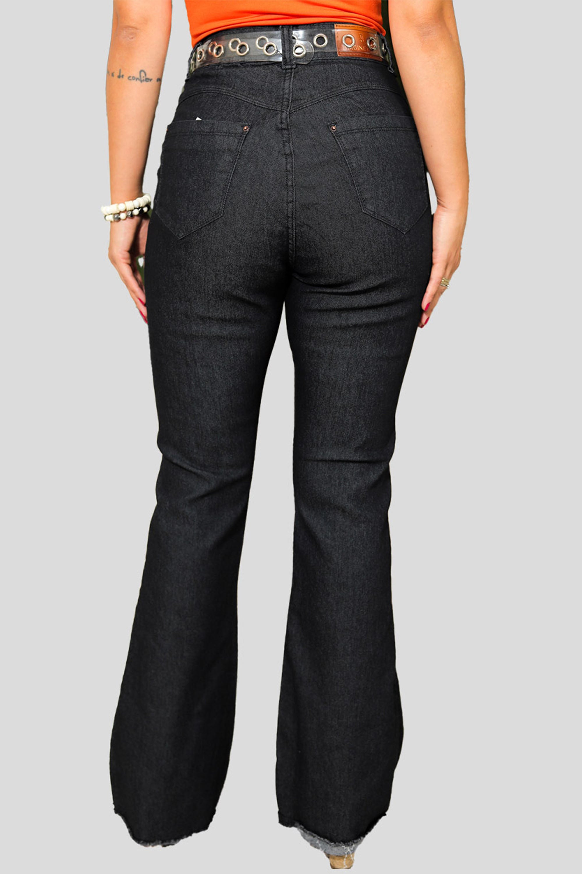 Calça Jeans Feminina Flare Preta