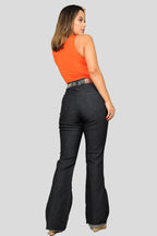 Calça Jeans Feminina Flare Preta