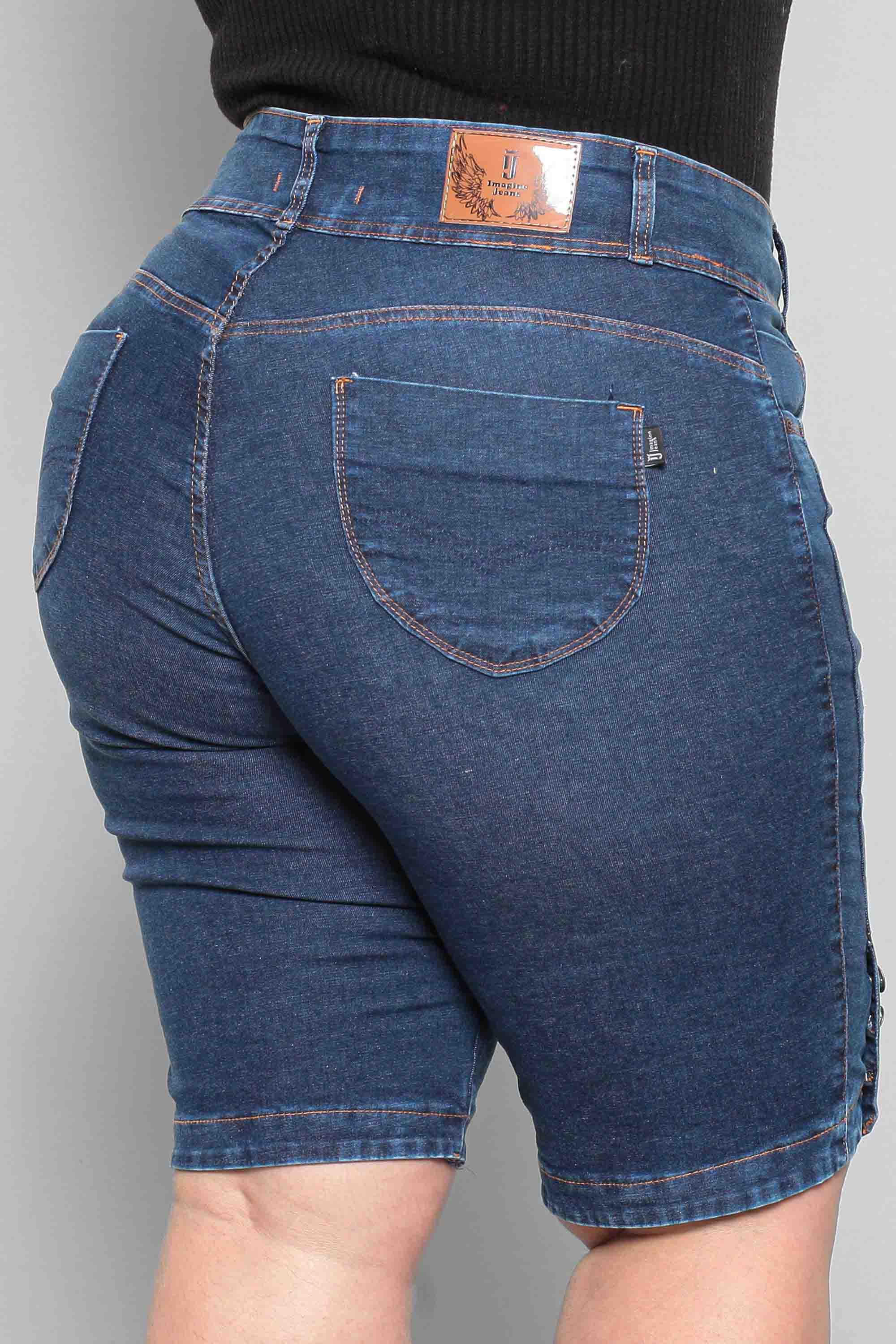 Bermuda Ciclista Jeans Feminina Plus Size