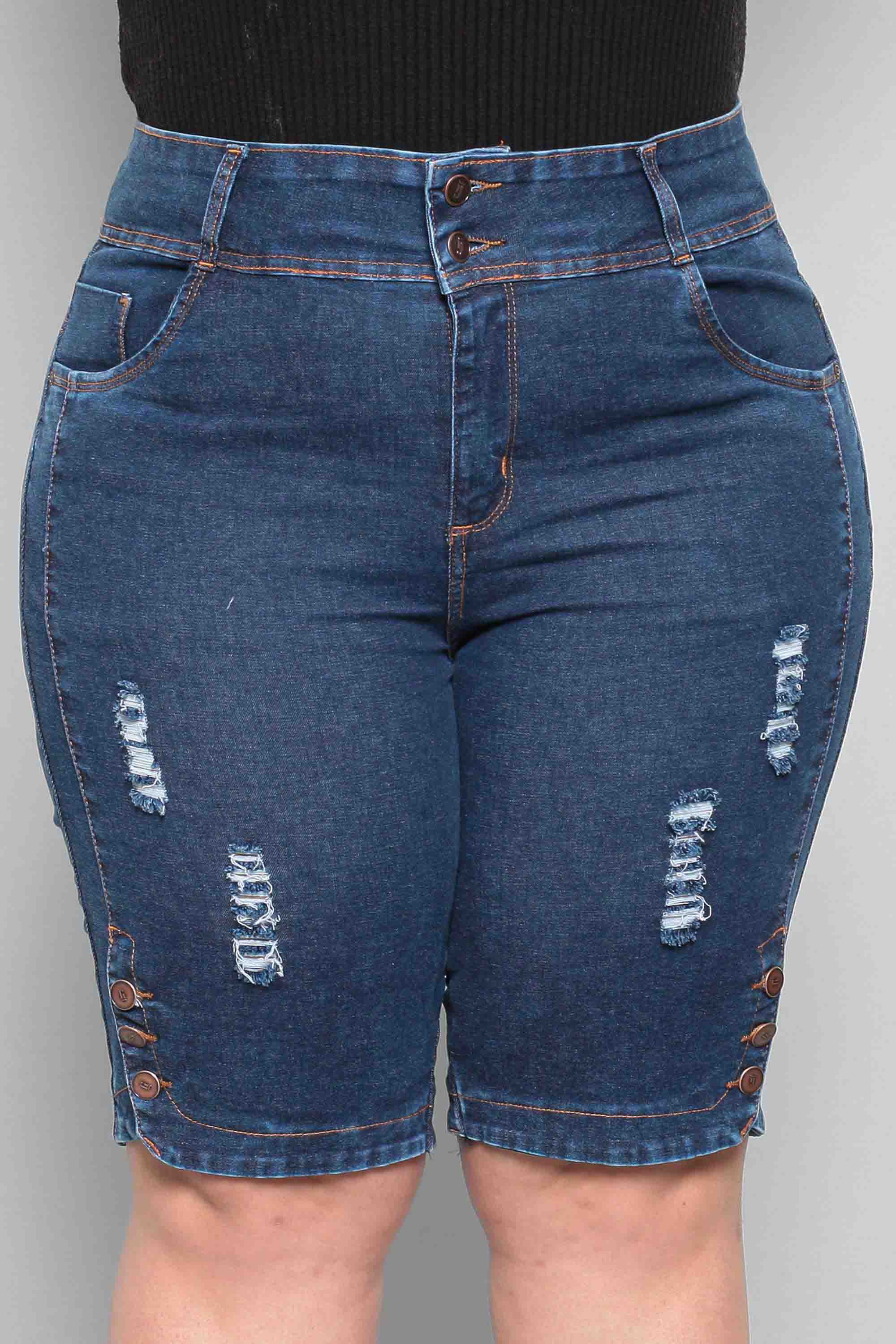 Bermuda Ciclista Jeans Feminina Plus Size