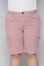 Bermuda Feminina Sarja Alfaiataria Cargo Lilás sem Elastano