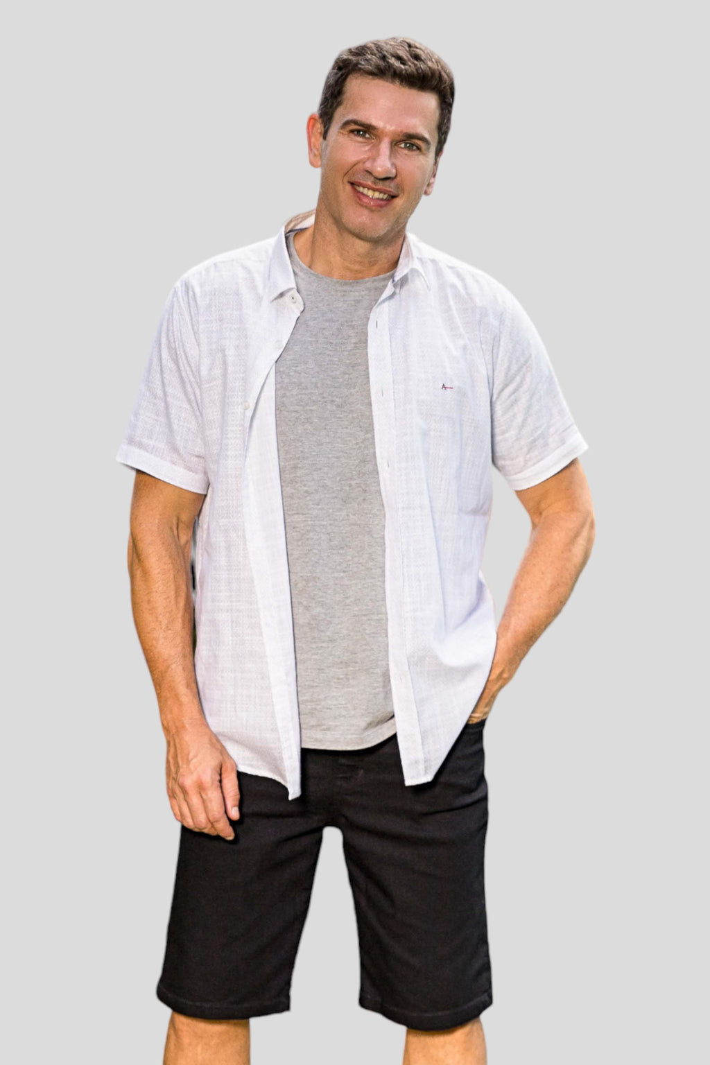 Bermuda Masculina Jeans Preta com Elastano