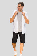 Bermuda Masculina Jeans Preta com Elastano