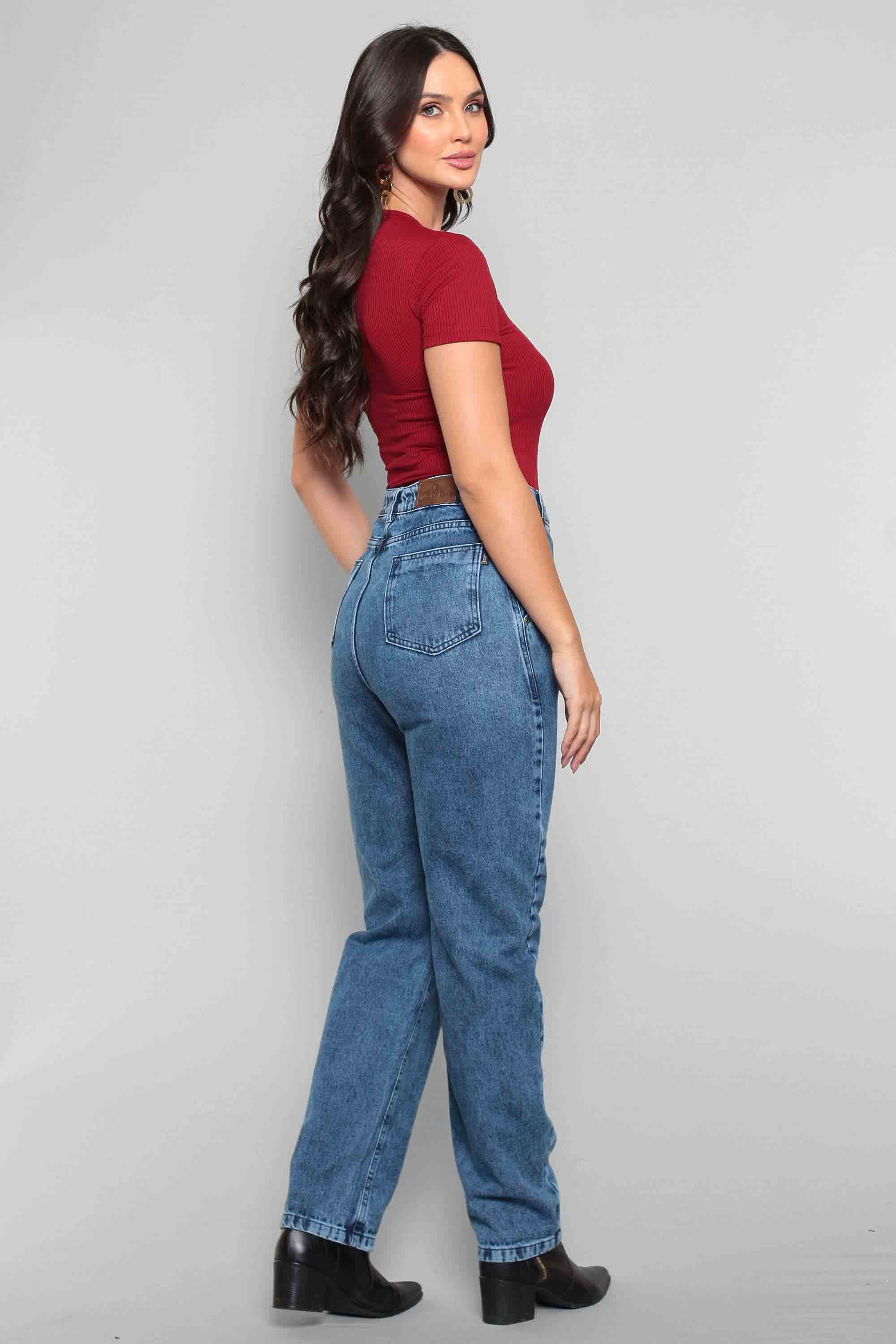 Calça Feminina Jeans Baggy Slim