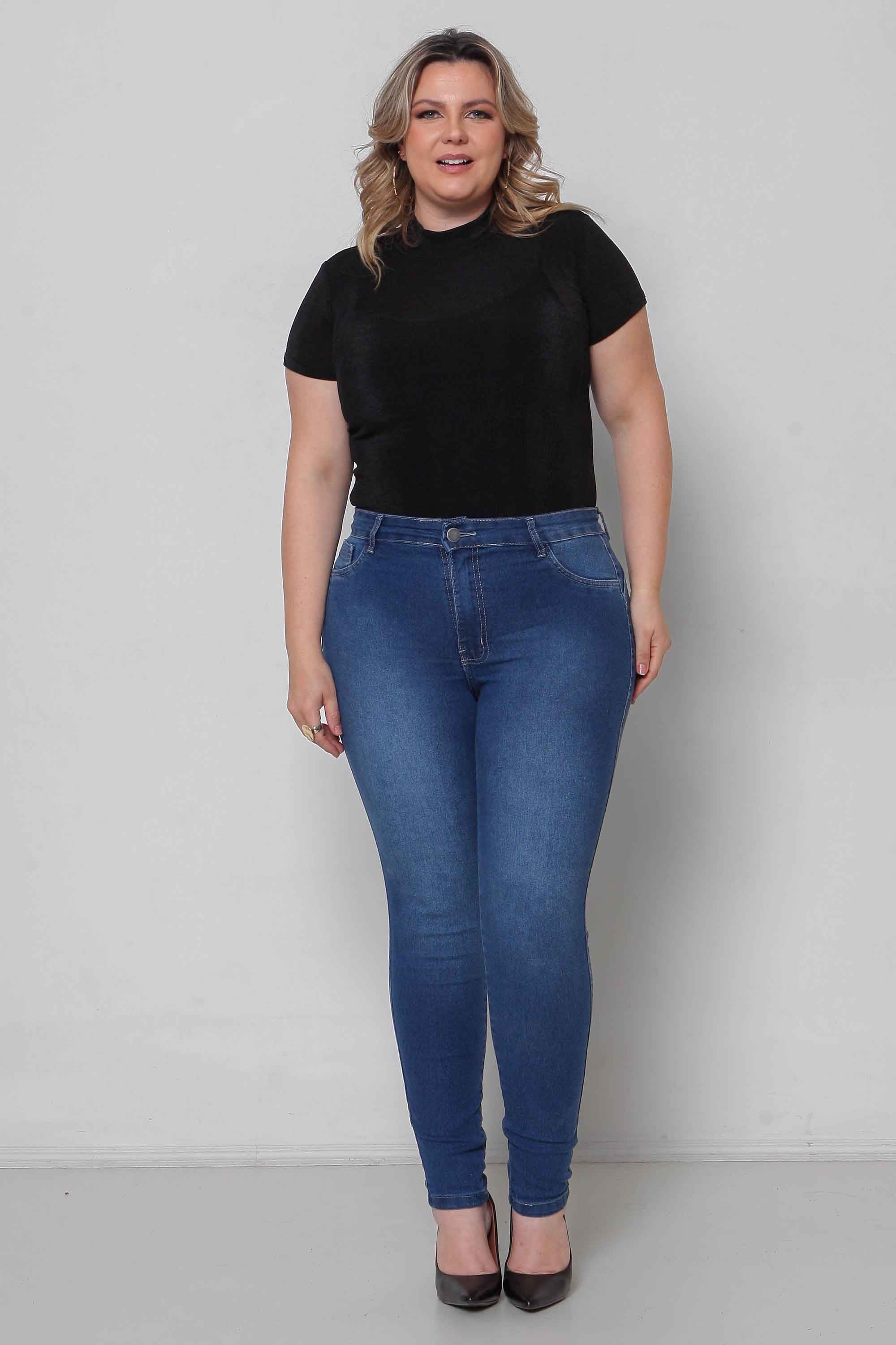 Calça Feminina Jeans Skinny com Elastano