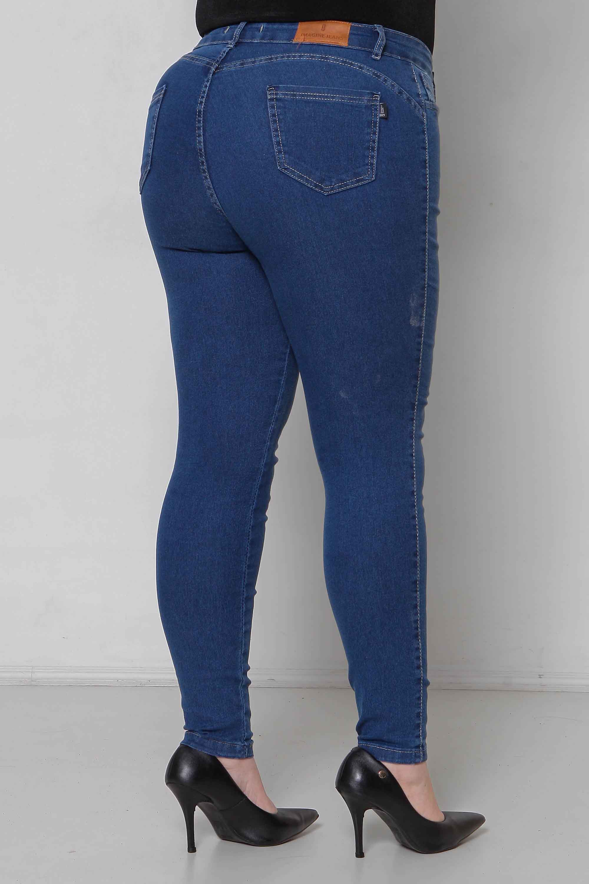 Calça Feminina Jeans Skinny com Elastano