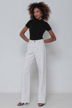 Calça Sarja Feminina Wide Leg Colorida