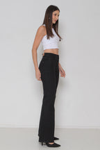 Calça Feminina Jeans Flare Preta com Lycra