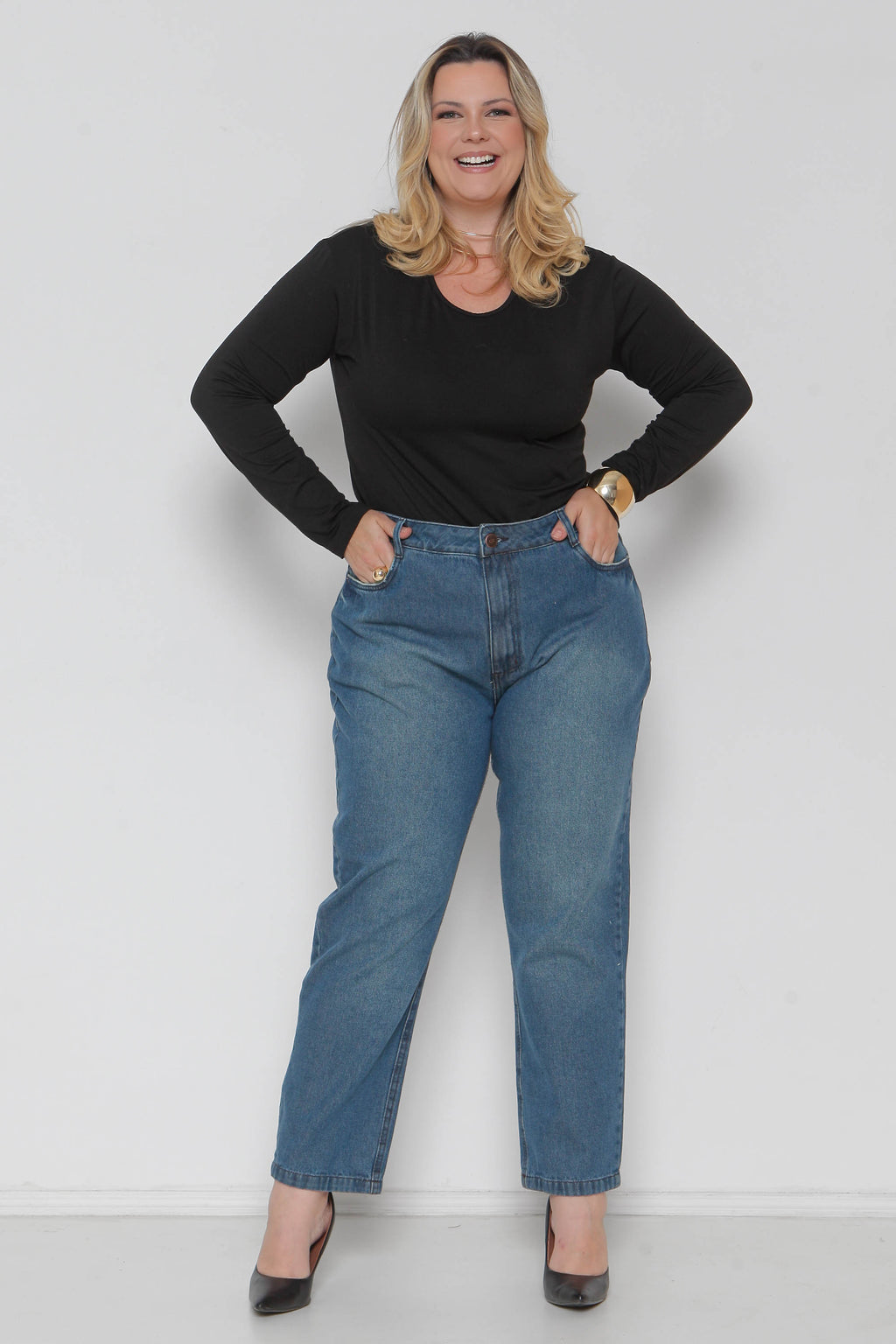 Calça Feminina Jeans Mom sem Lycra