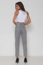 Calça Feminina Jeans Mom Cinza s/ Lycra
