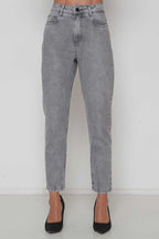 Calça Feminina Jeans Mom Cinza s/ Lycra