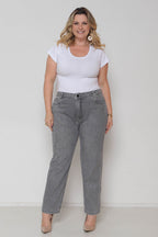 Calça Feminina Jeans Mom Cinza s/ Lycra