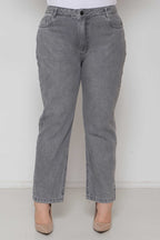 Calça Feminina Jeans Mom Cinza s/ Lycra