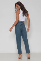 Calça Feminina Jeans Mom Puído s/ Lycra