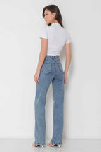 Calça Feminina Jeans Wide Leg com Elastano Padrão a Plus