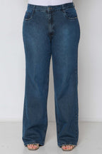 Calça Feminina Jeans Wide Leg Sequinha sem Lycra