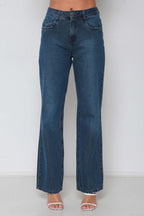 Calça Feminina Jeans Wide Leg Sequinha sem Lycra