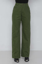 Calça Sarja Feminina Wide Leg Colorida