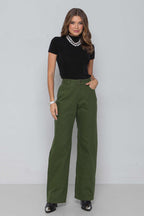 Calça Sarja Feminina Wide Leg Colorida