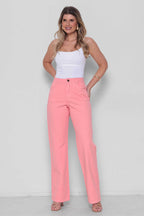 Calça Sarja Feminina Wide Leg Colorida