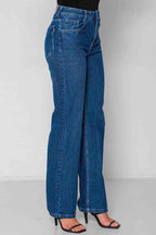 Calça Feminina Jeans Wide Leg "Sequinha" sem Elastano