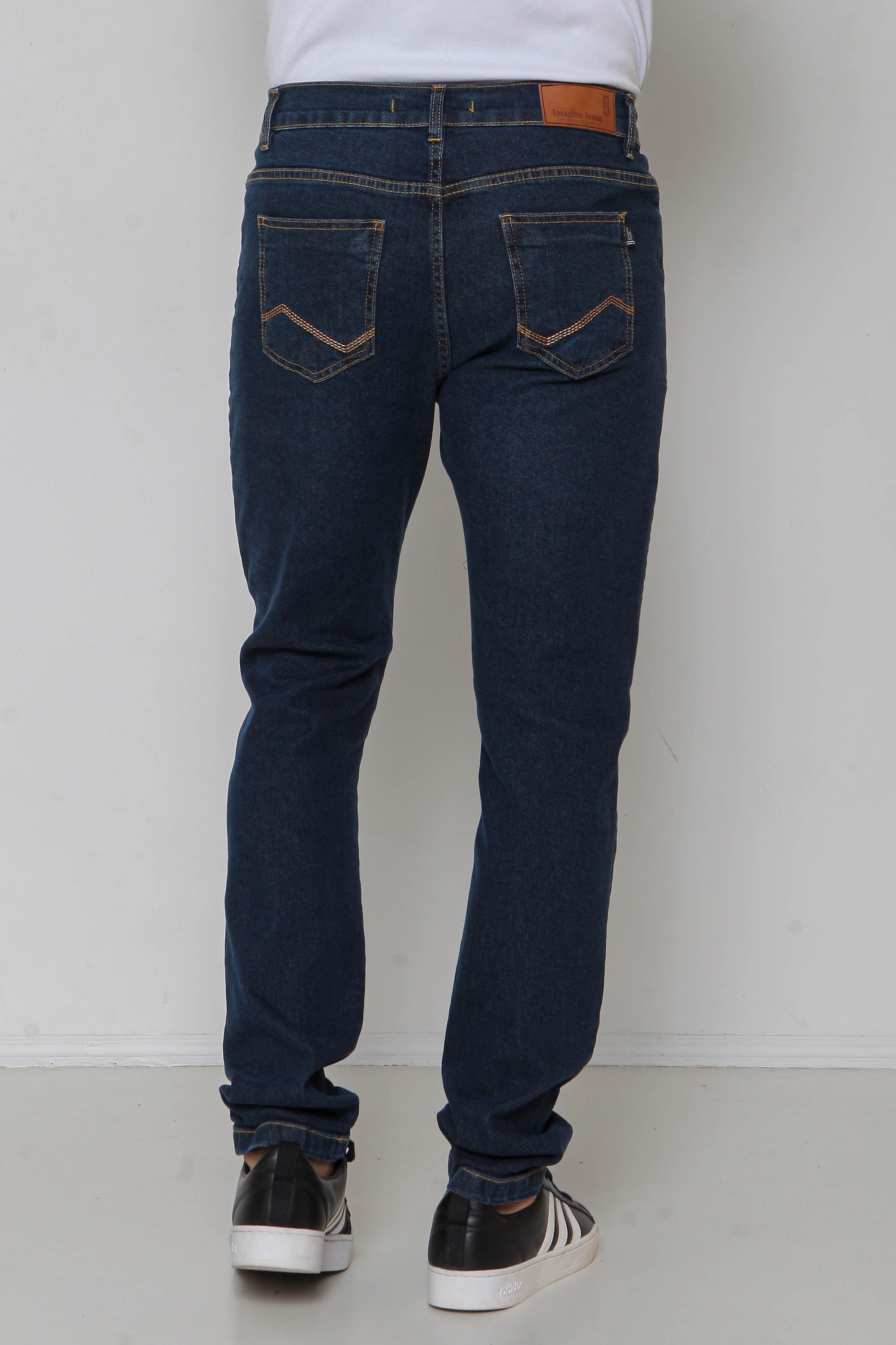 Calça Jeans Masculina Skinny Escura com Puídos
