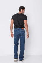 Calça Jeans Masculina Reta Escura com Elastano