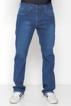 Calça Masculina Jeans Reta Escura com Used