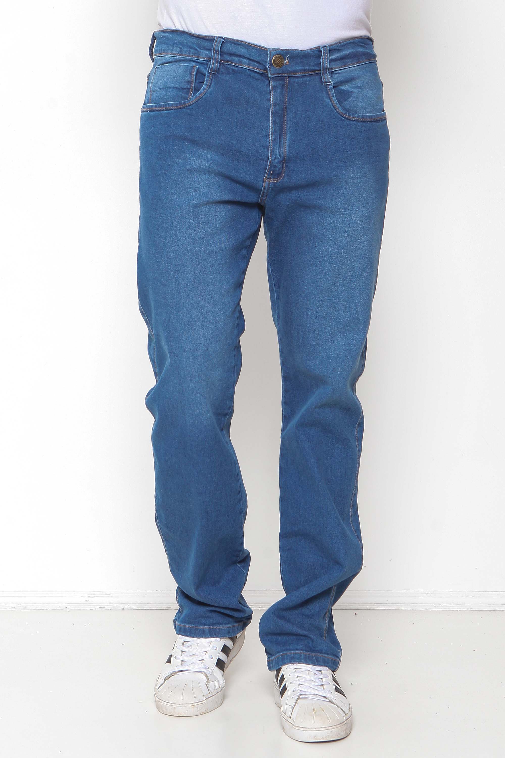 Calça Jeans Masculina Reta Clara com Used