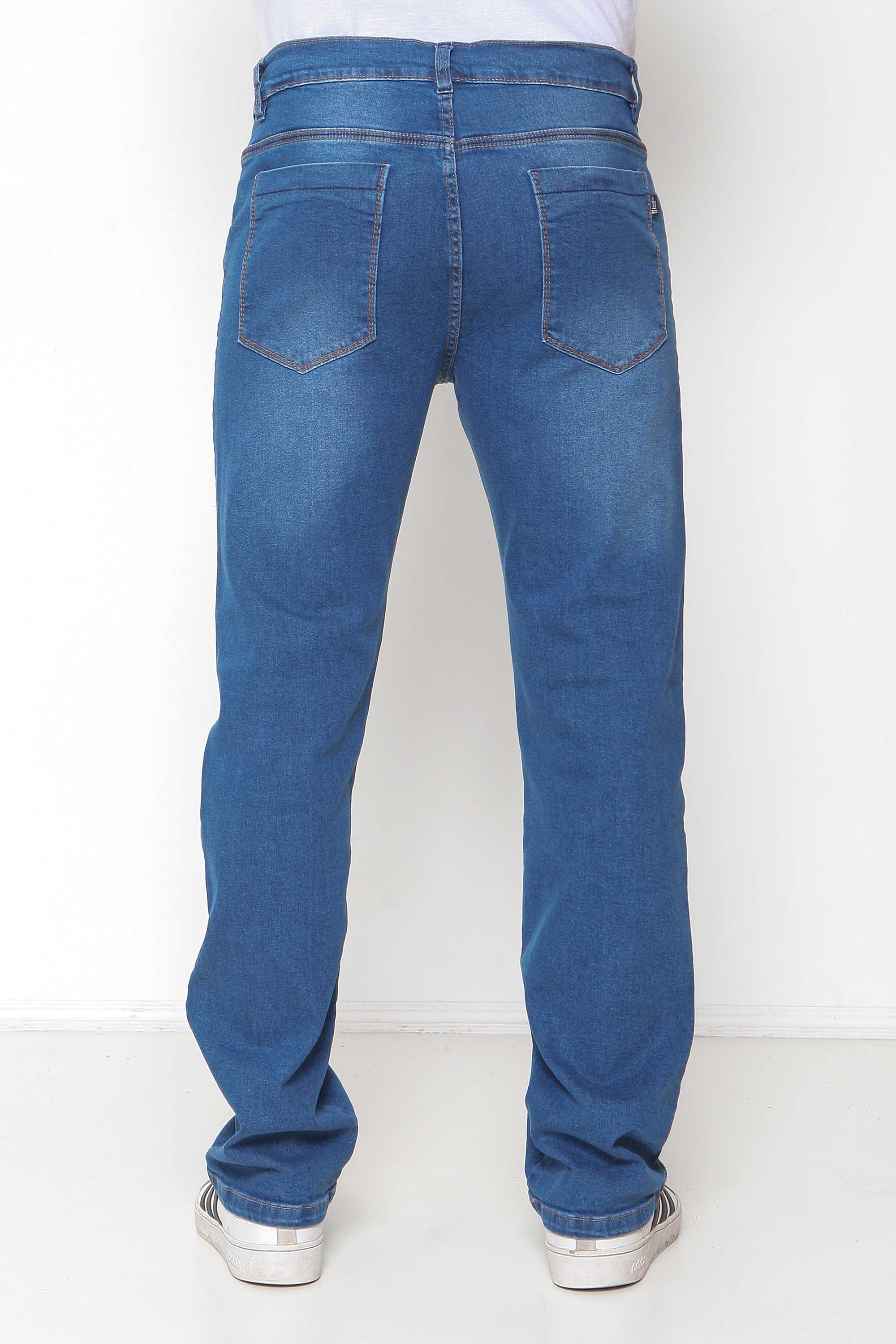 Calça Jeans Masculina Reta Clara com Used