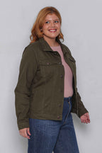 Jaqueta Sarja Feminina Oversized Verde Militar