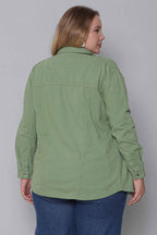 Jaqueta Sarja Feminina Regular Verde e Preta