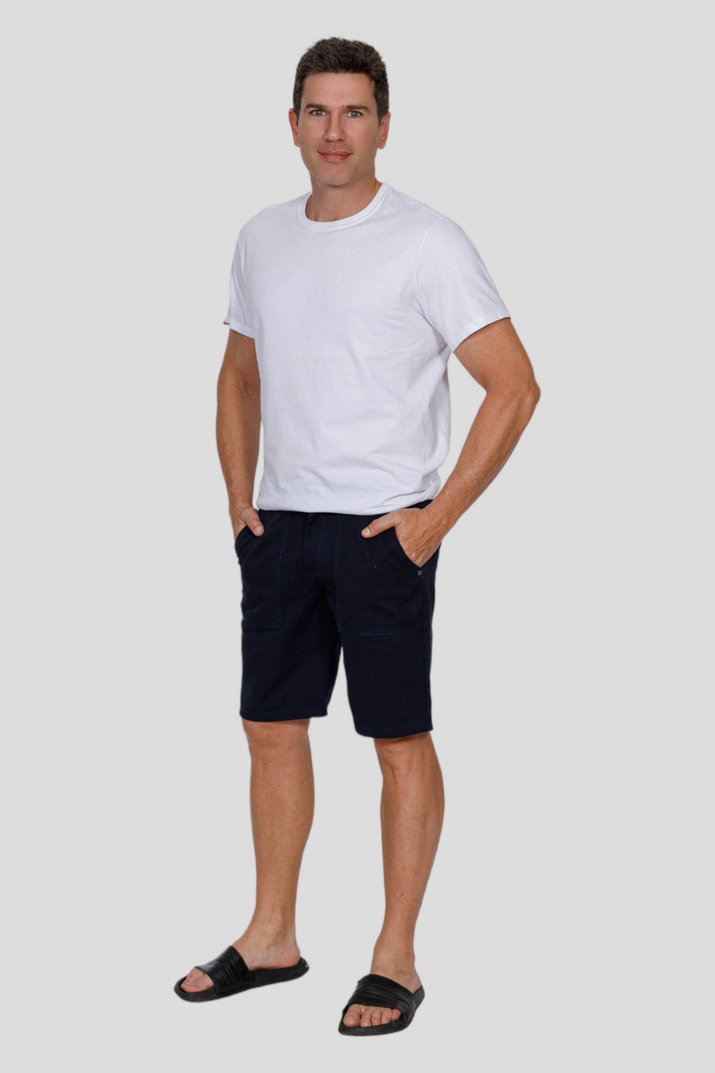 Bermuda Sarja Masculina Alfaitaria Azul Marinho