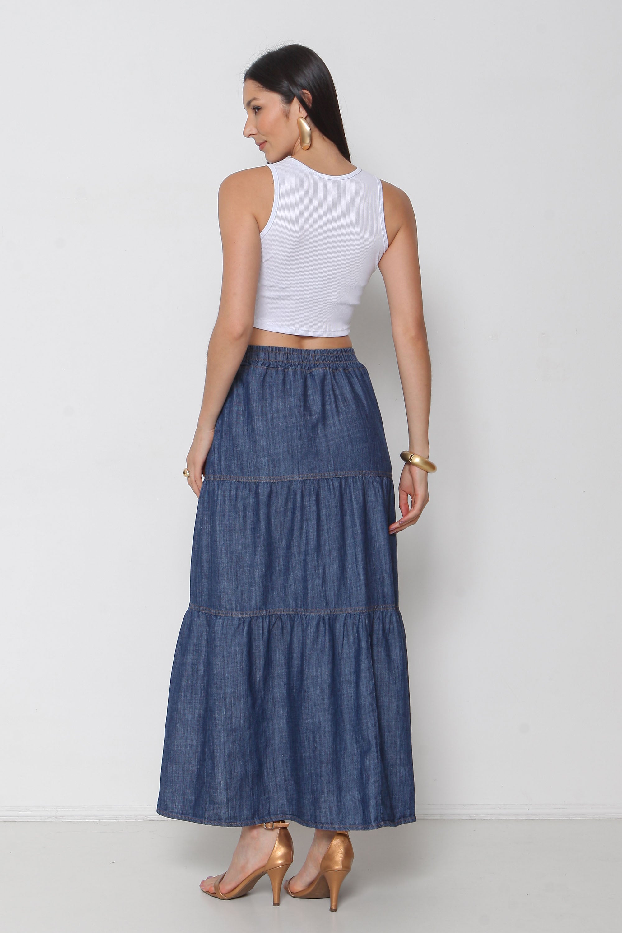 Saia 3 Marias Maxi com Elástico na Cintura