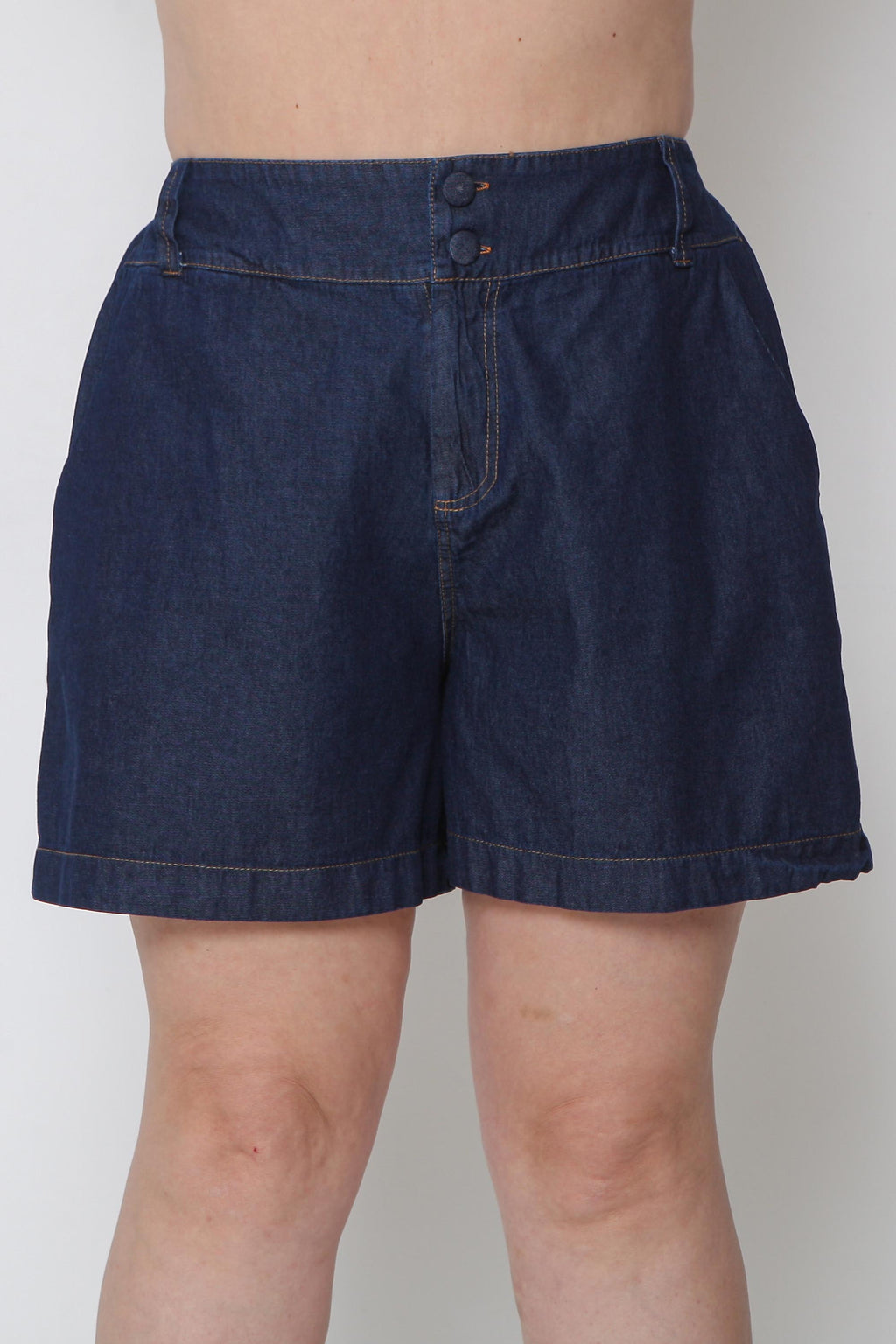 Short Feminino Jeans Leve com Elástico Cintura sem Elastano