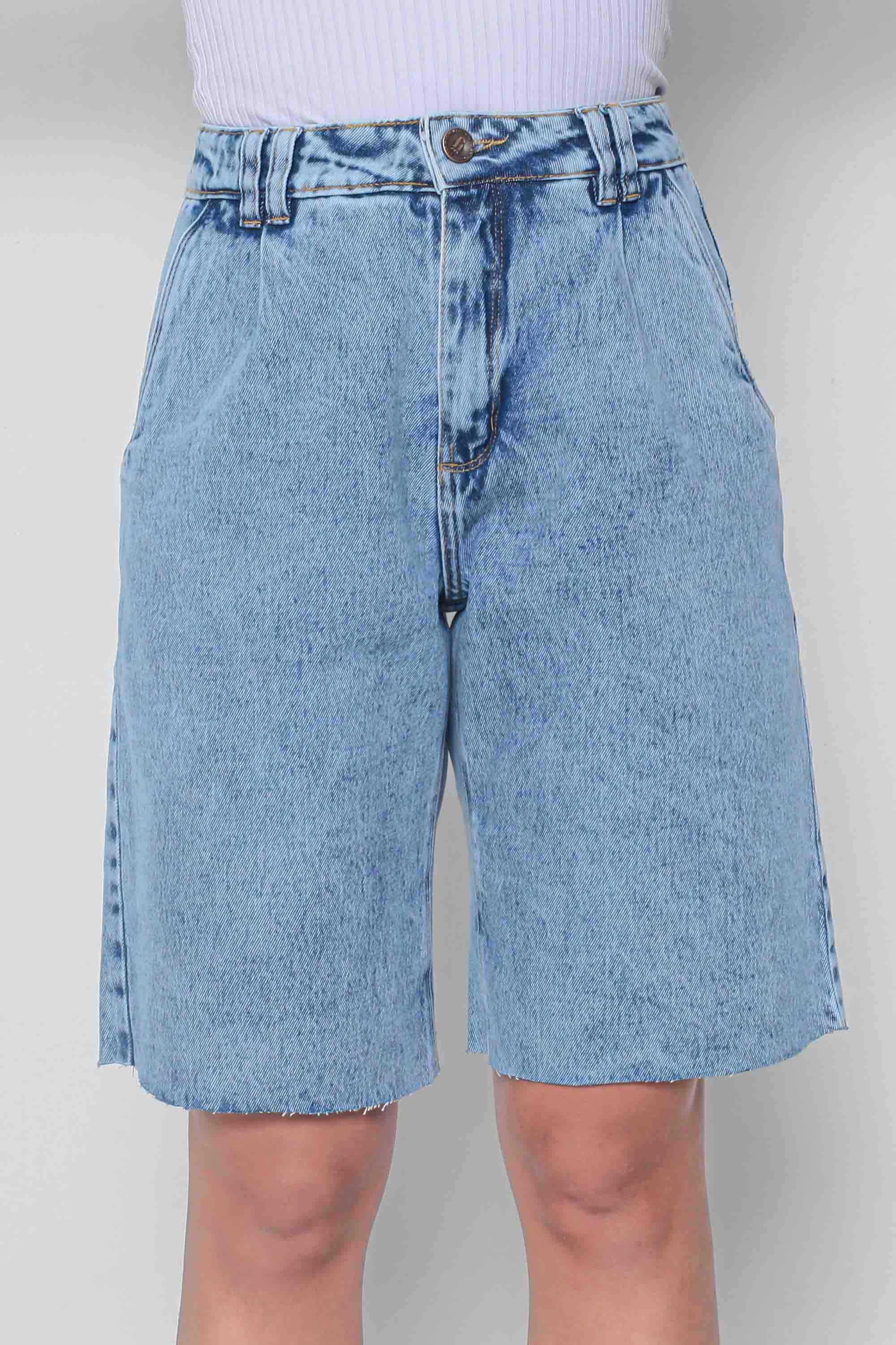 Bermuda Feminina Jeans Jorts com Pence