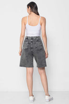 Bermuda Feminina Jeans Jorts com Pence Preta