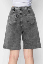 Bermuda Feminina Jeans Jorts com Pence Preta