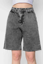 Bermuda Feminina Jeans Jorts com Pence Preta