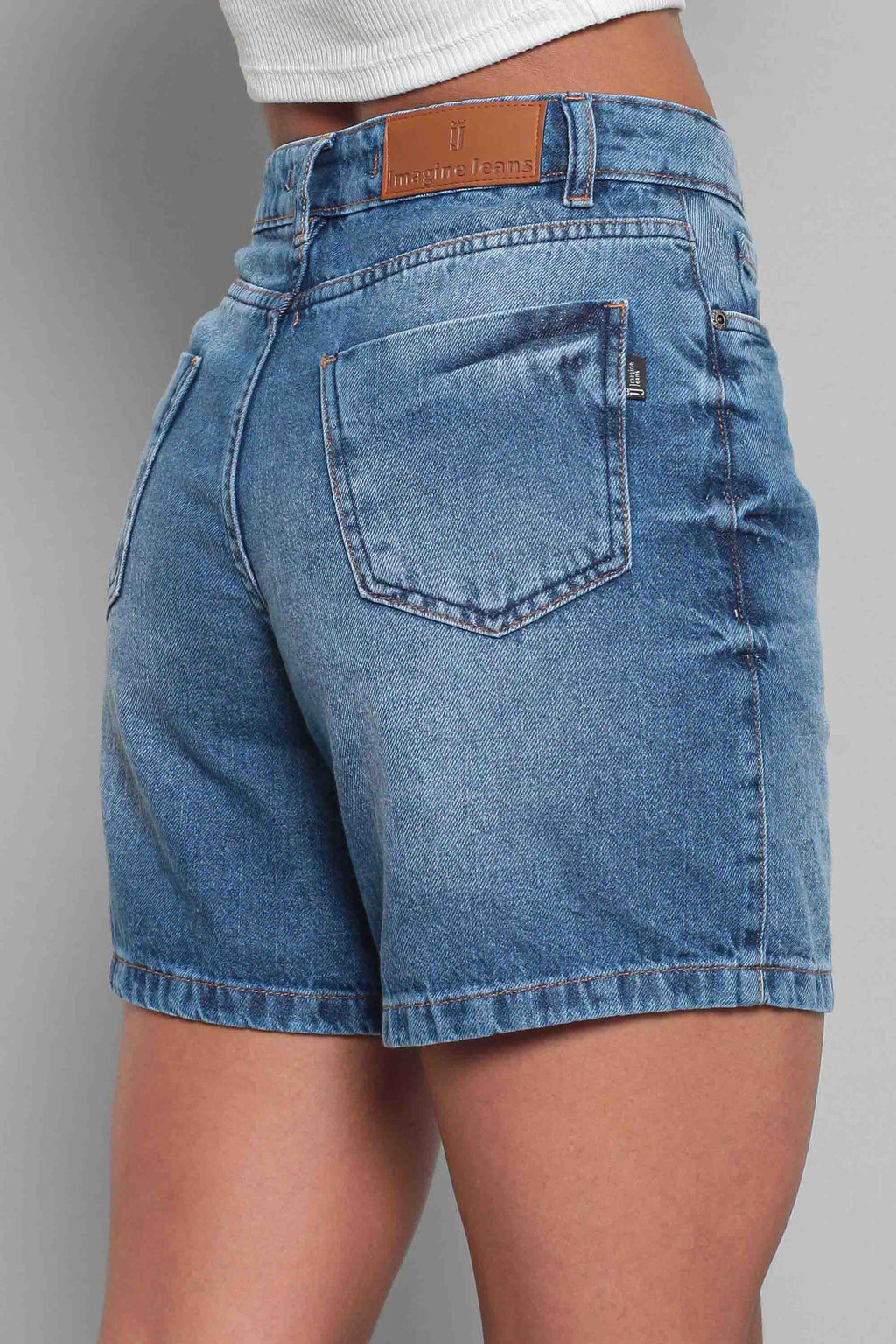 Bermuda Feminina Jeans Meia Coxa