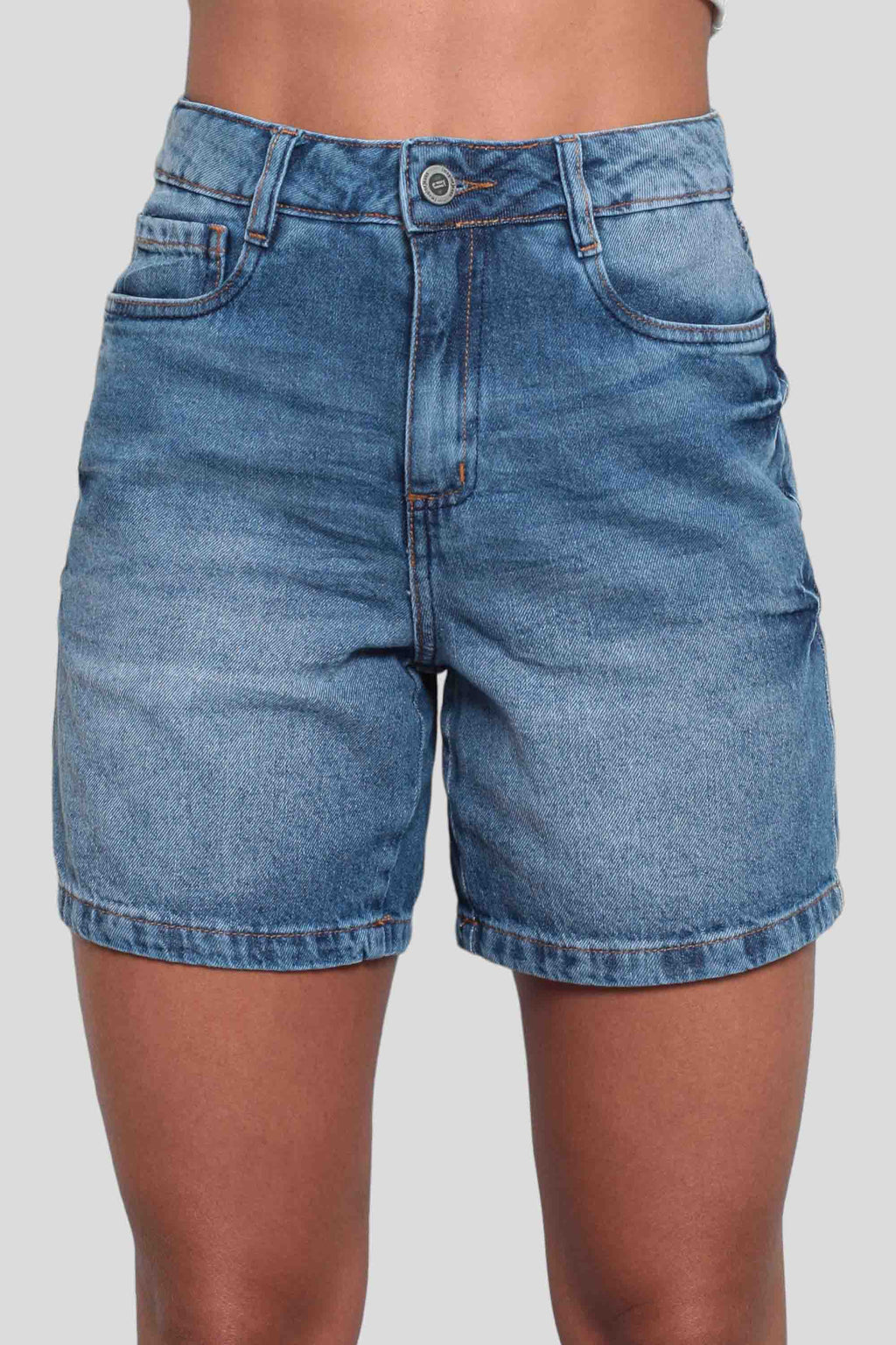 Bermuda Feminina Jeans Meia Coxa