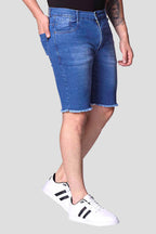 Bermuda Jeans Masculina com Barra Desfiada