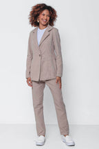 Blazer Feminino Sarja Cáqui Botão Único