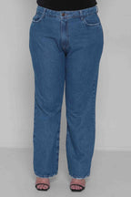 Calça Feminina Jeans Reta Lavagem Escura sem Elastano