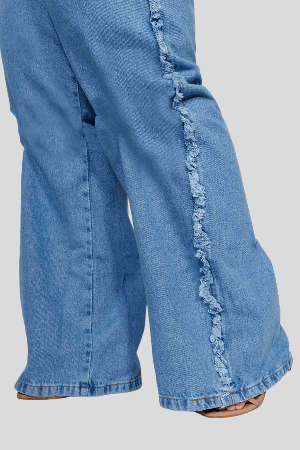 Calça Feminina  Wide Leg Com Detalhe Lateral Plus Size