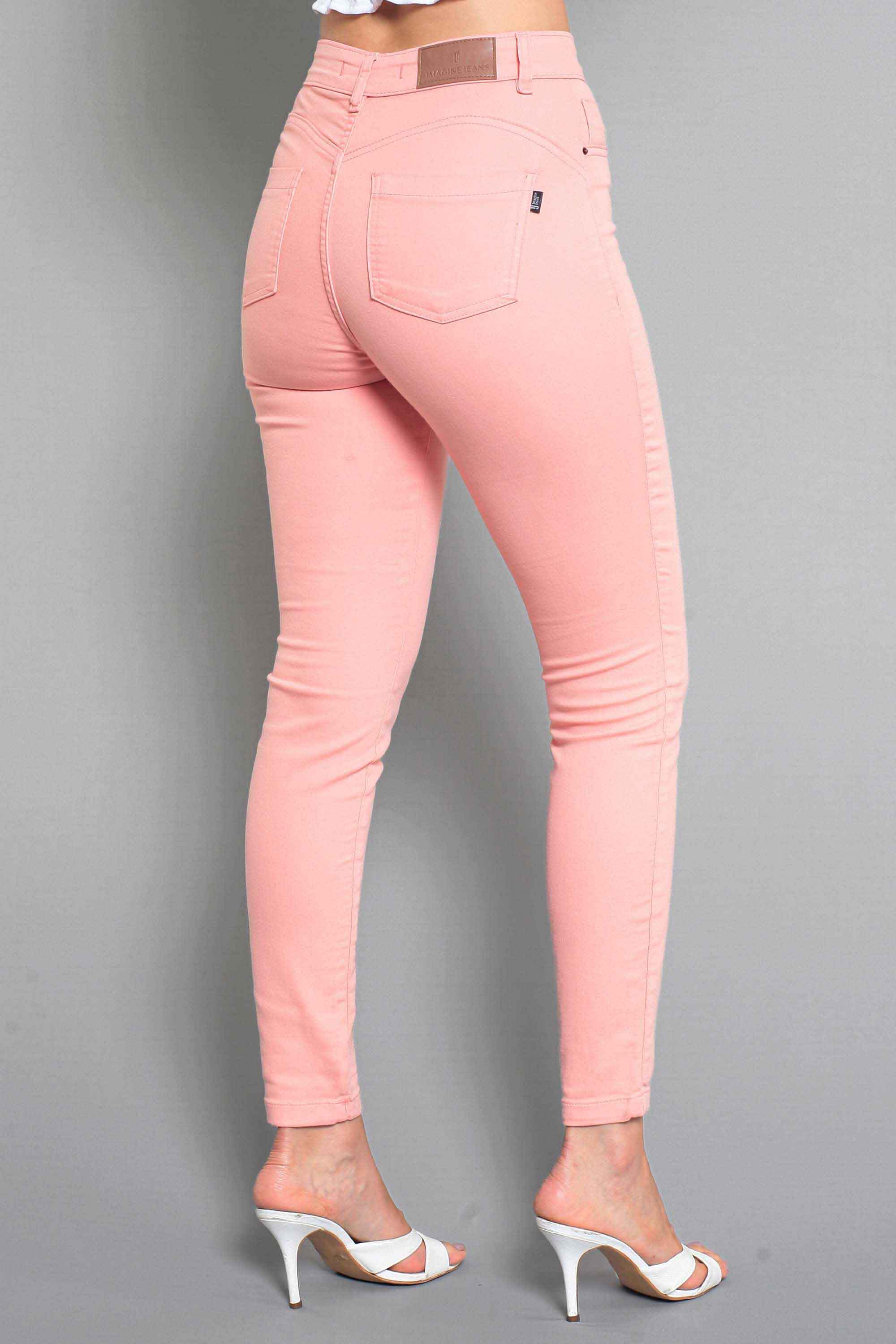 Calça Feminina Sarja Slim Pêssego