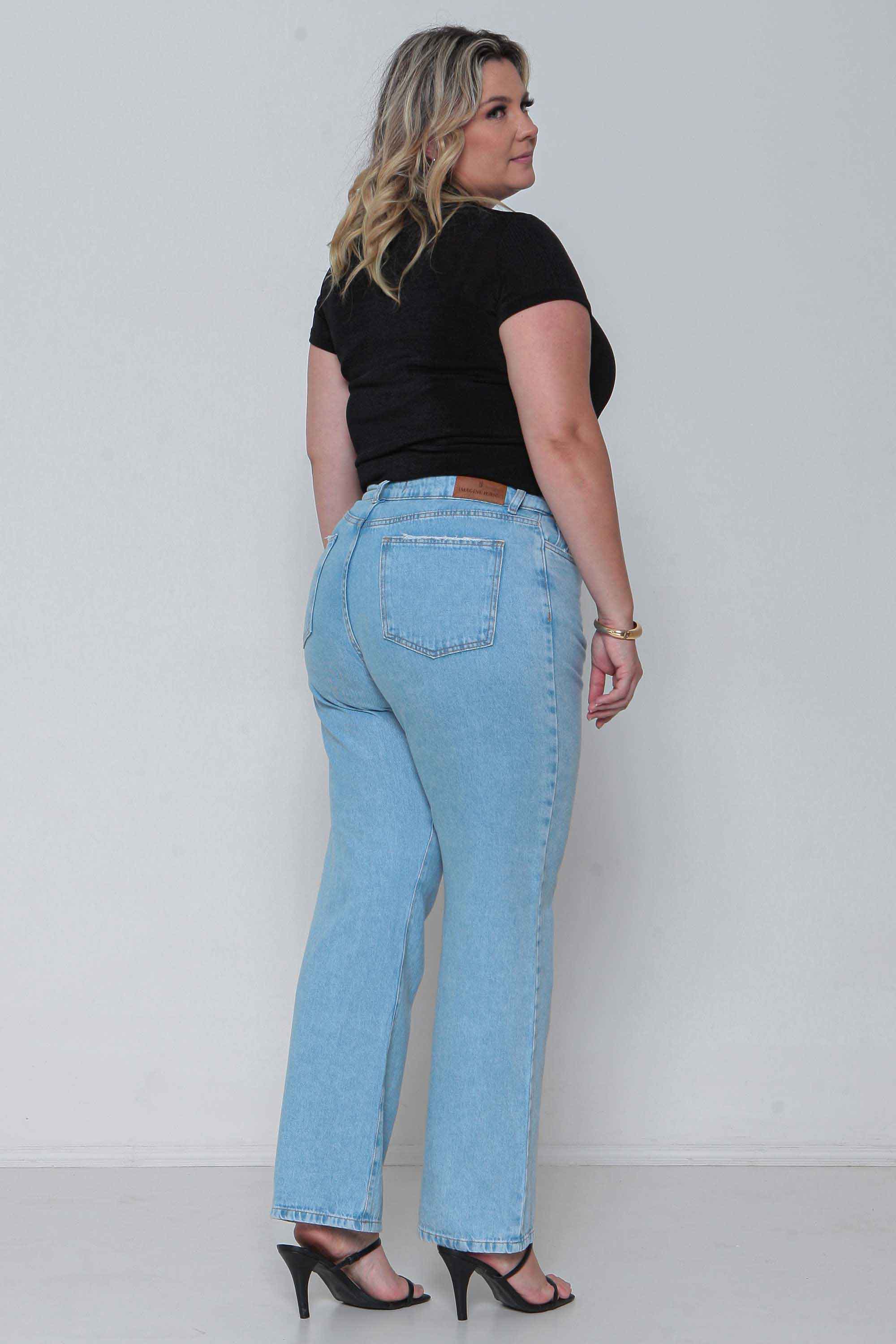 Calça Feminina Jeans Reta