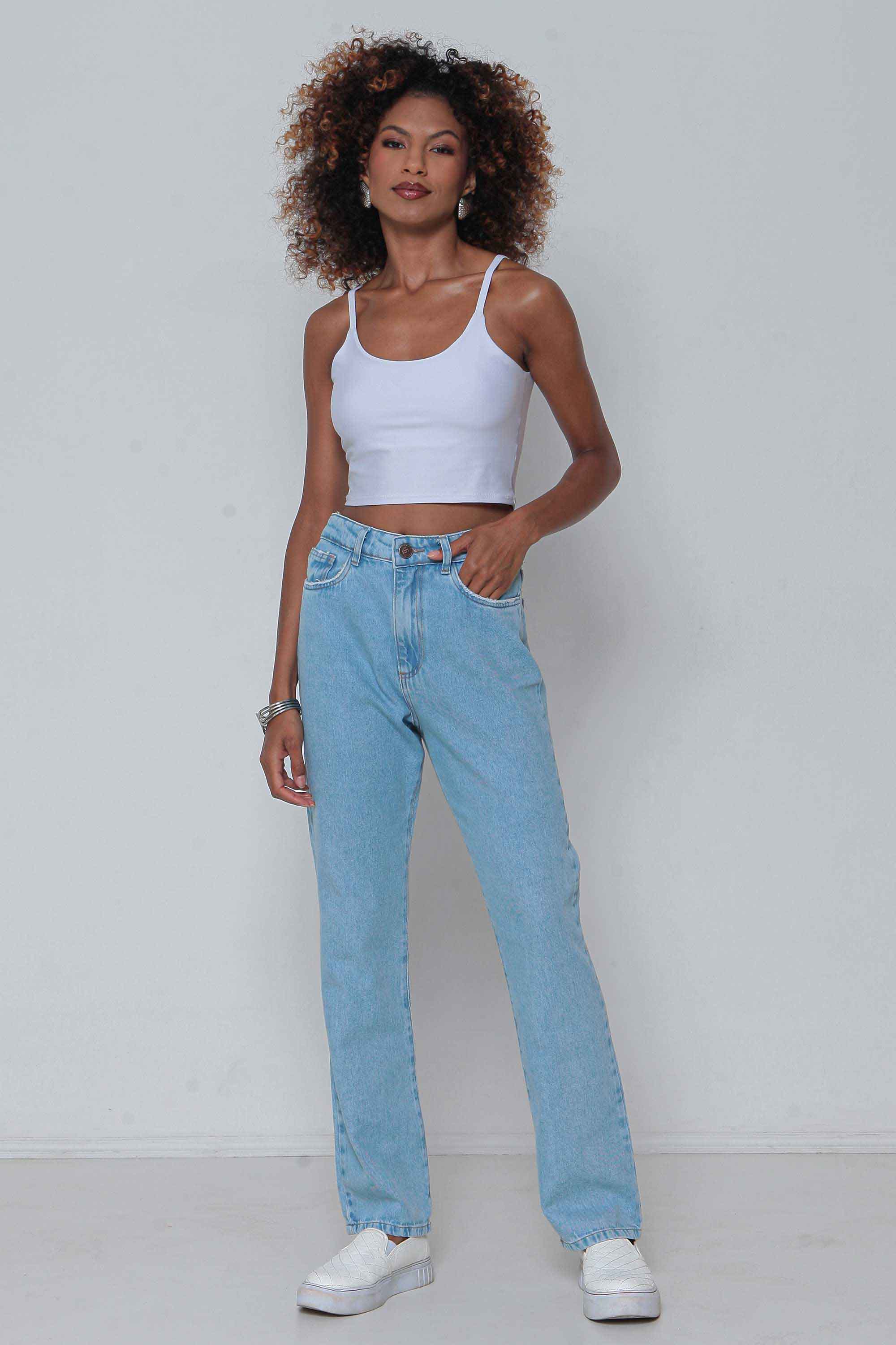 Calça Feminina Jeans Reta