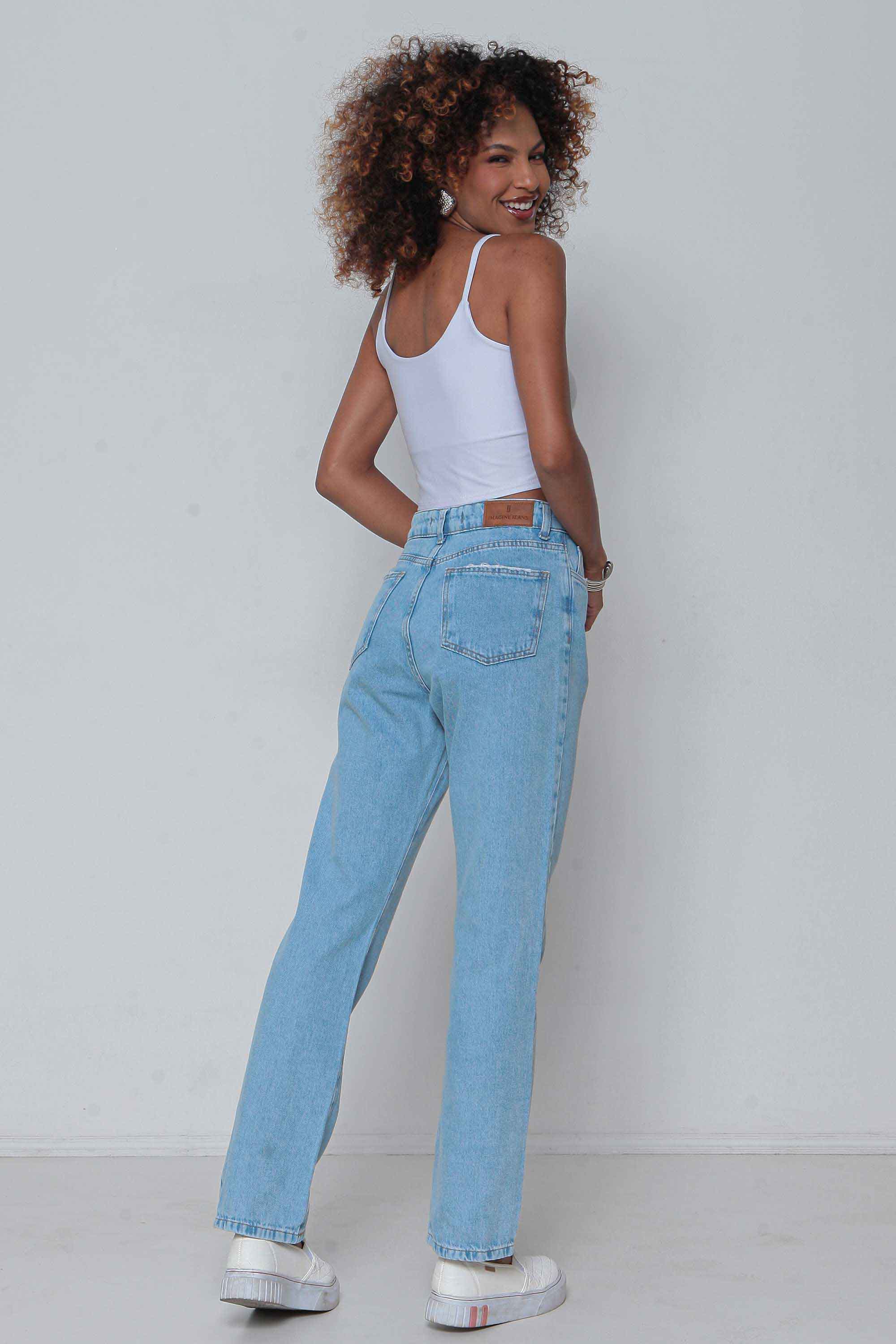 Calça Feminina Jeans Reta