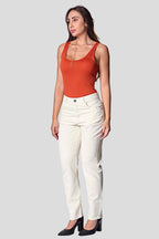 Calça Sarja Feminina Reta Off-White